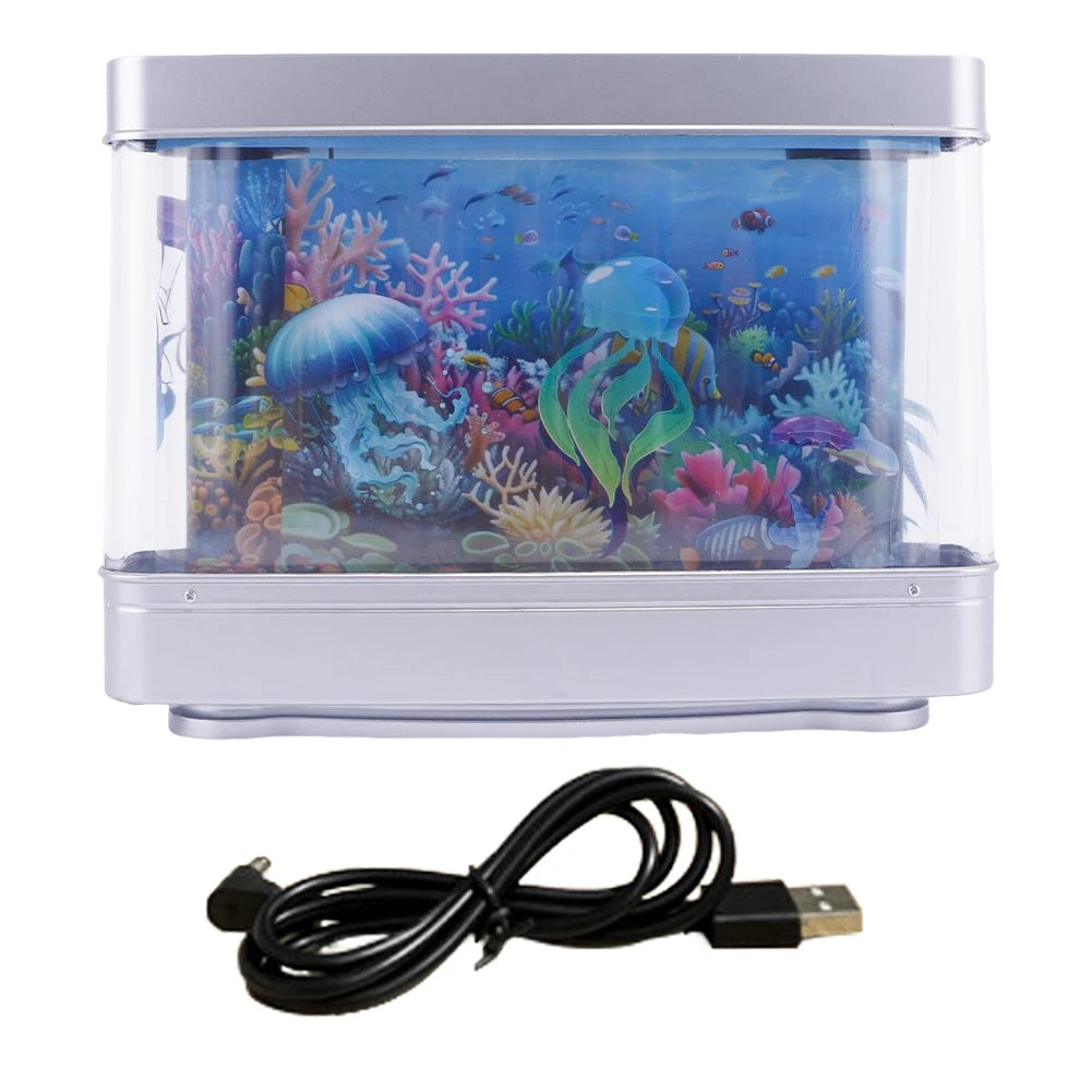 LED Artificial Aquarium Night Light Dynamic Fake Fish Tank Light Tropical Fish Sensory Aquarium Lamp Gift for Kids