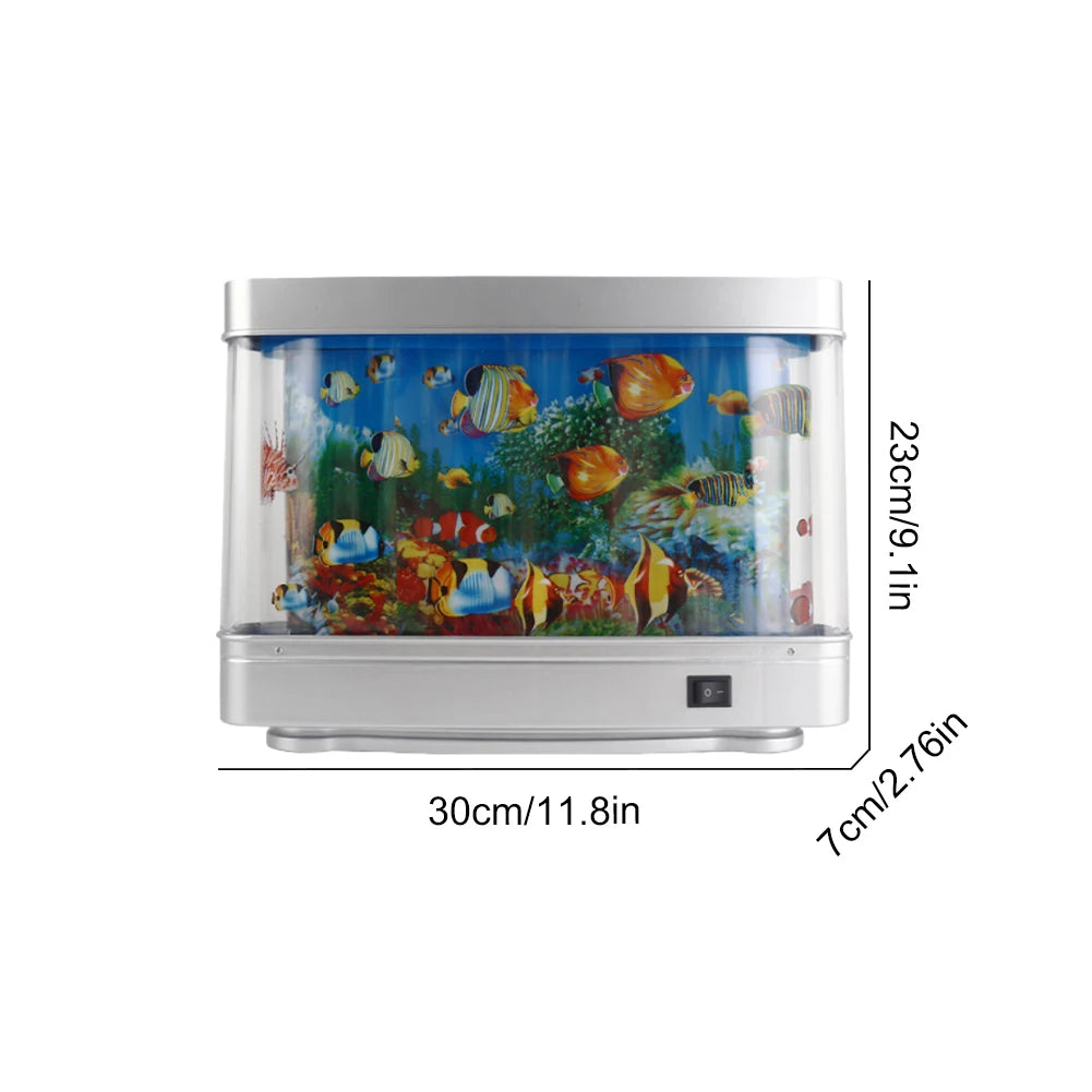 LED Artificial Aquarium Night Light Dynamic Fake Fish Tank Light Tropical Fish Sensory Aquarium Lamp Gift for Kids