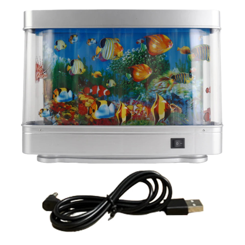 LED Artificial Aquarium Night Light Dynamic Fake Fish Tank Light Tropical Fish Sensory Aquarium Lamp Gift for Kids