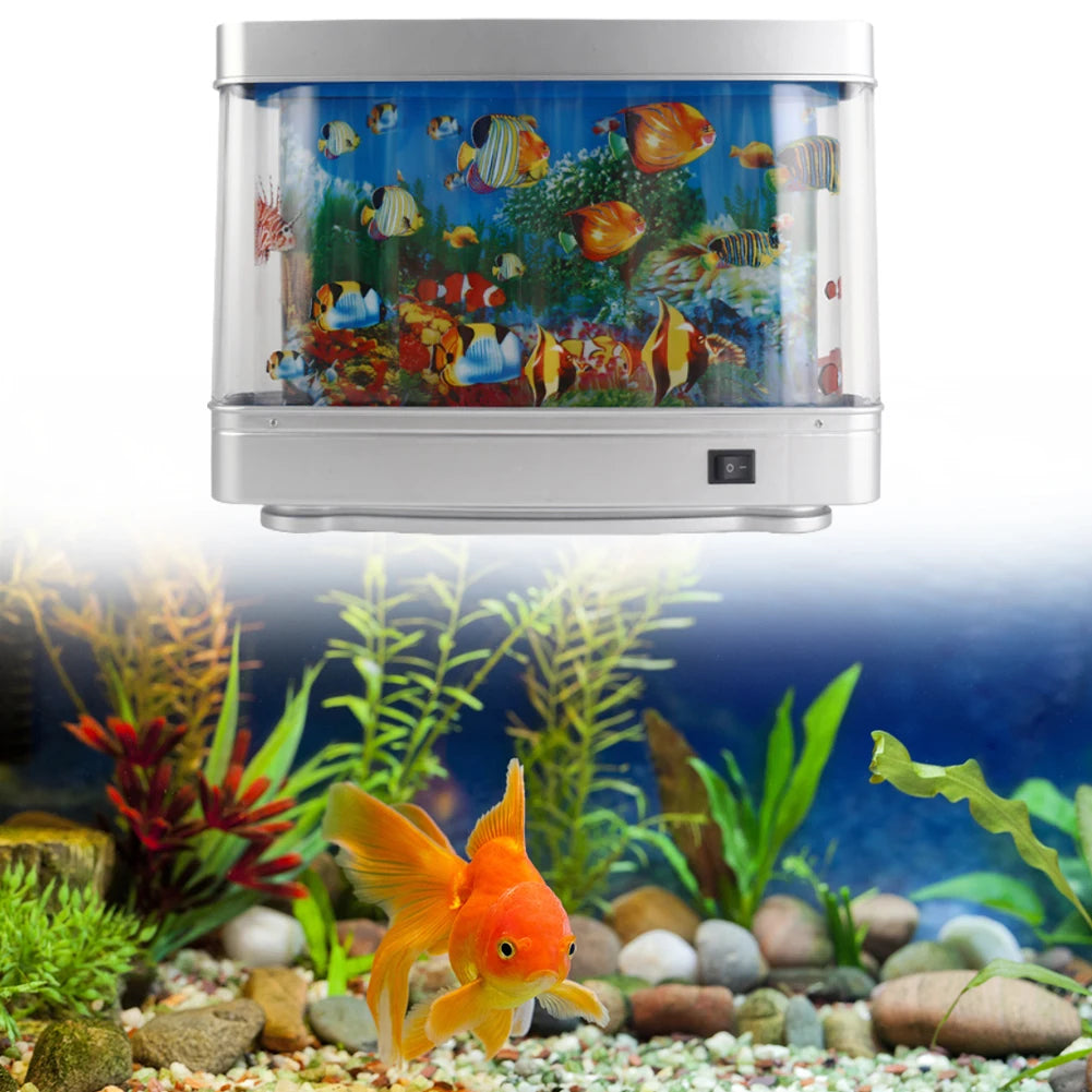 LED Artificial Aquarium Night Light Dynamic Fake Fish Tank Light Tropical Fish Sensory Aquarium Lamp Gift for Kids